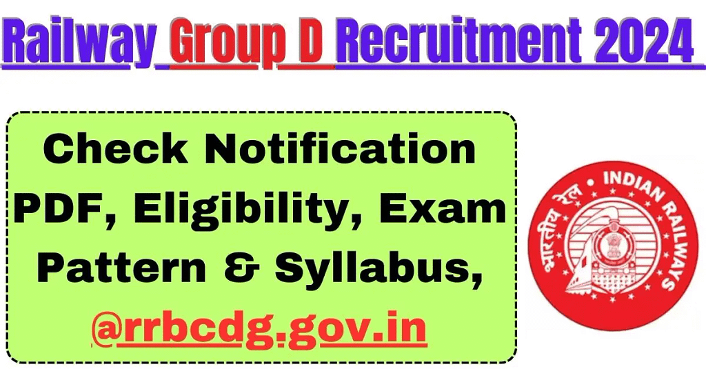 Railway Group D Recruitment 2024: Check Notification PDF, Eligibility, Exam Pattern & Syllabus, @rrbcdg.gov.in