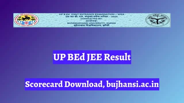 UP BEd JEE Result 2024